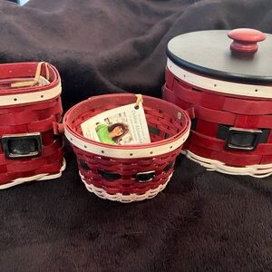 Longaberger Red and Black Accents Baskets